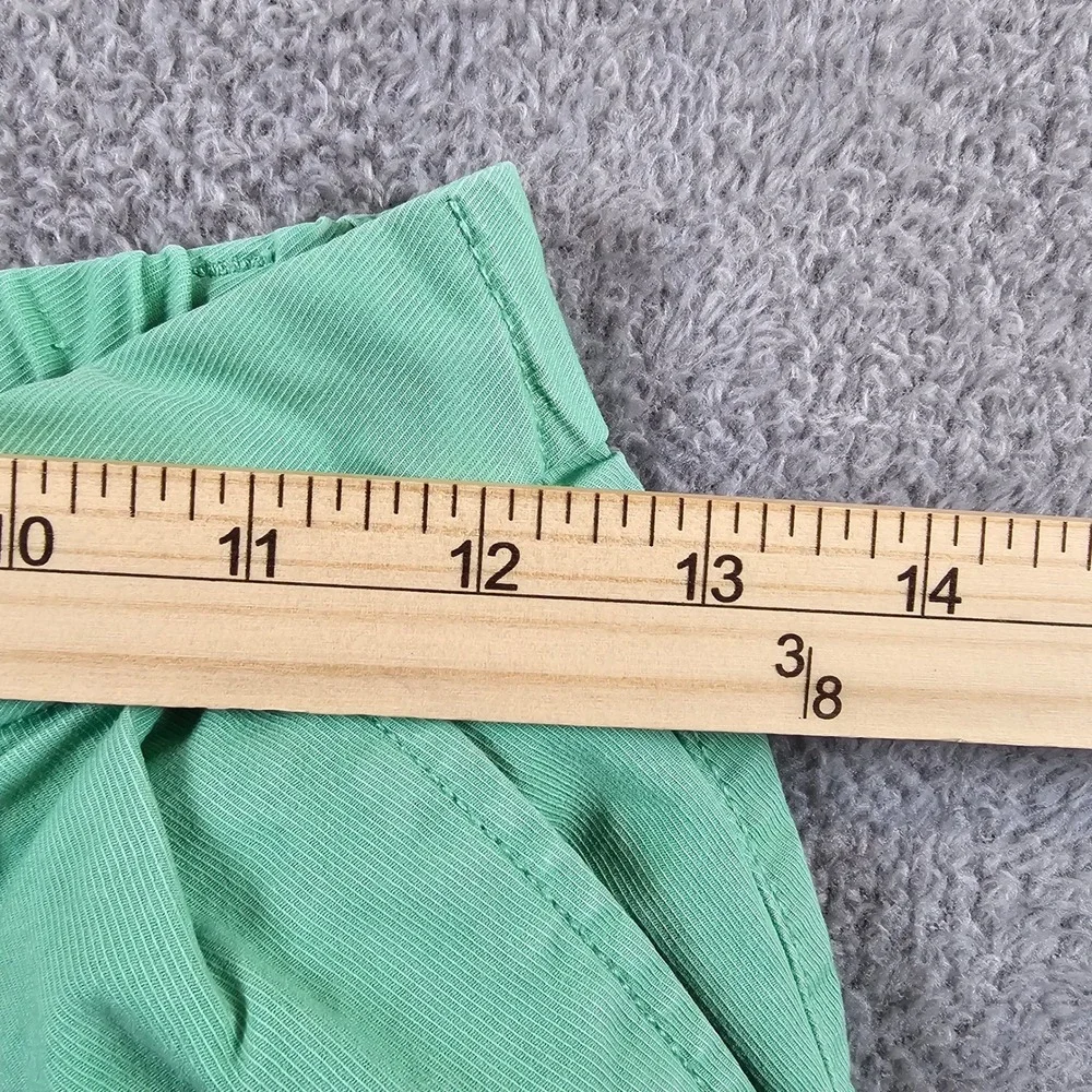 Gap HR Pleated Khaki Shorts Mineral Green 0 Petite 0P Stretch Waistband